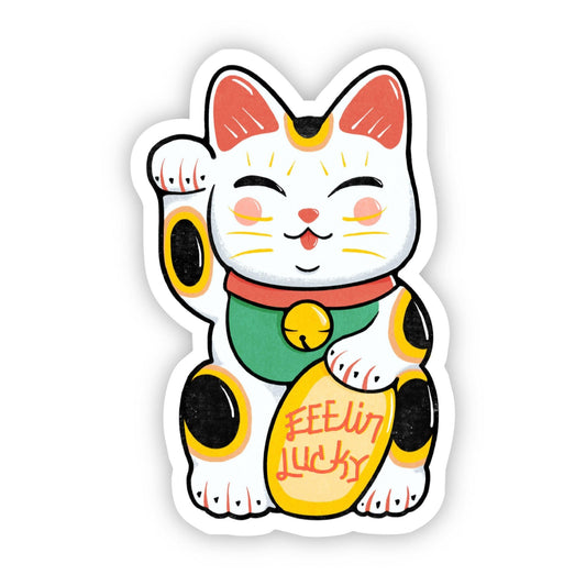 Feelin Lucky Cat Sticker - Uptown Boutique Ramona