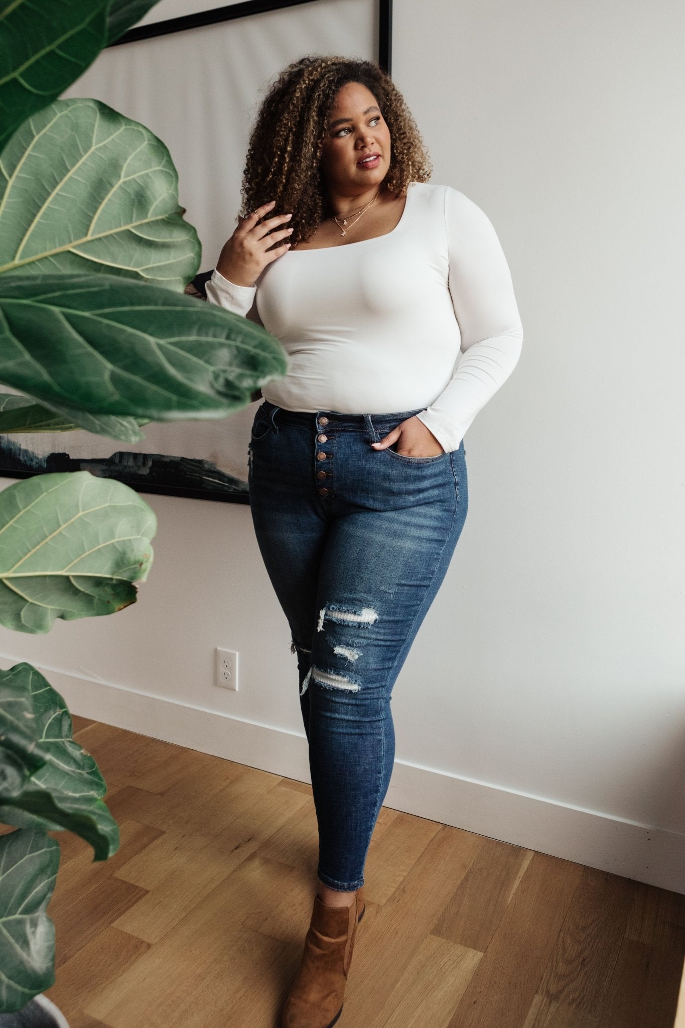 Feelin Warm Patch Jeans (Online Exclusive) - Uptown Boutique Ramona