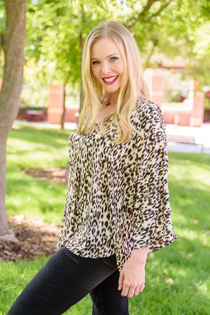 Felicity Animal Print Blouse (Online Exclusive) - Uptown Boutique Ramona