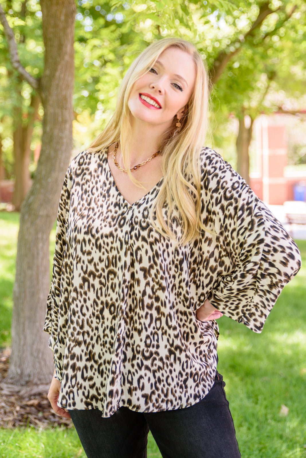 Felicity Animal Print Blouse (Online Exclusive) - Uptown Boutique Ramona