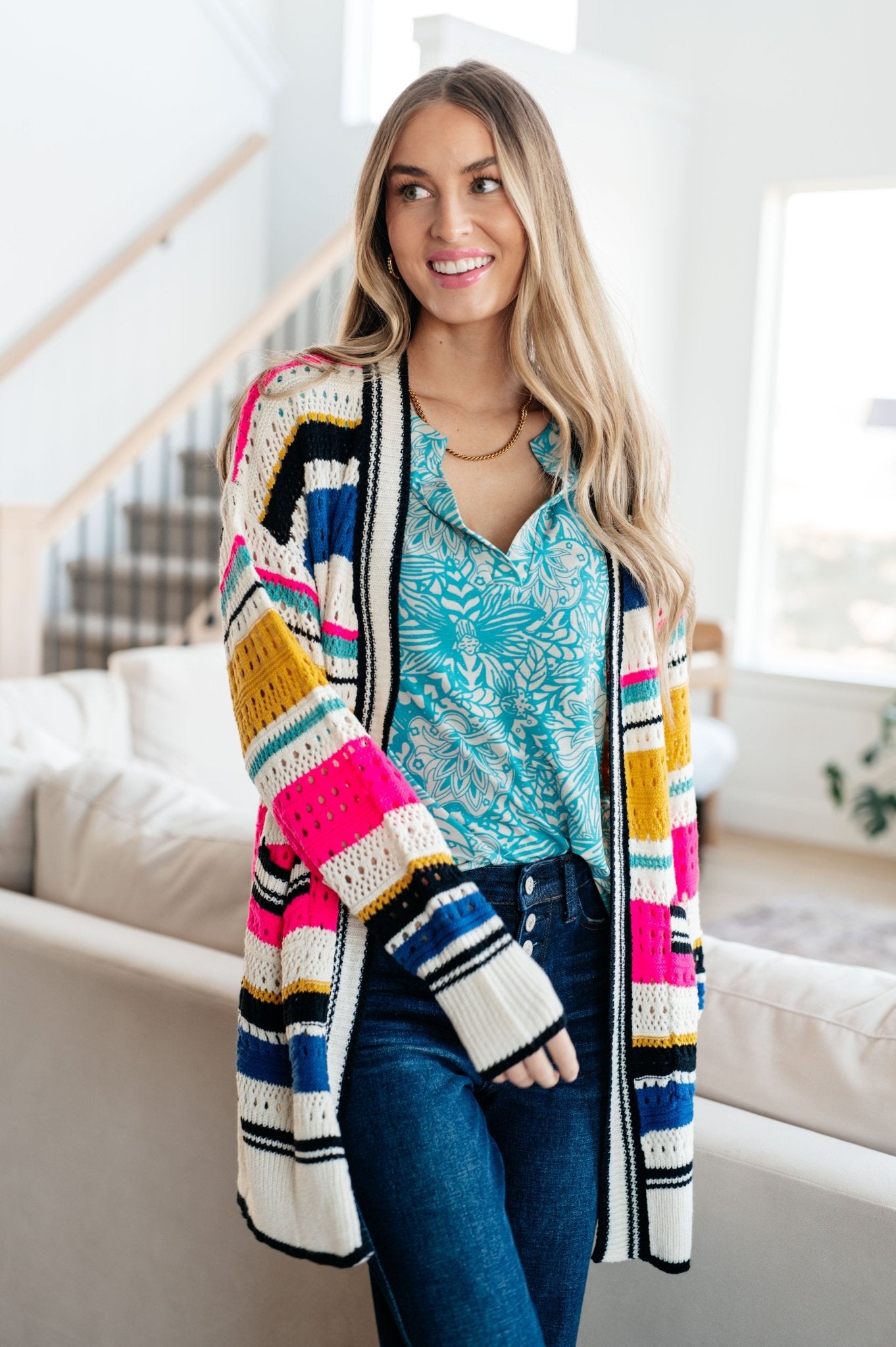 Felt Cute Striped Cardigan (Online Exclusive) - Uptown Boutique Ramona