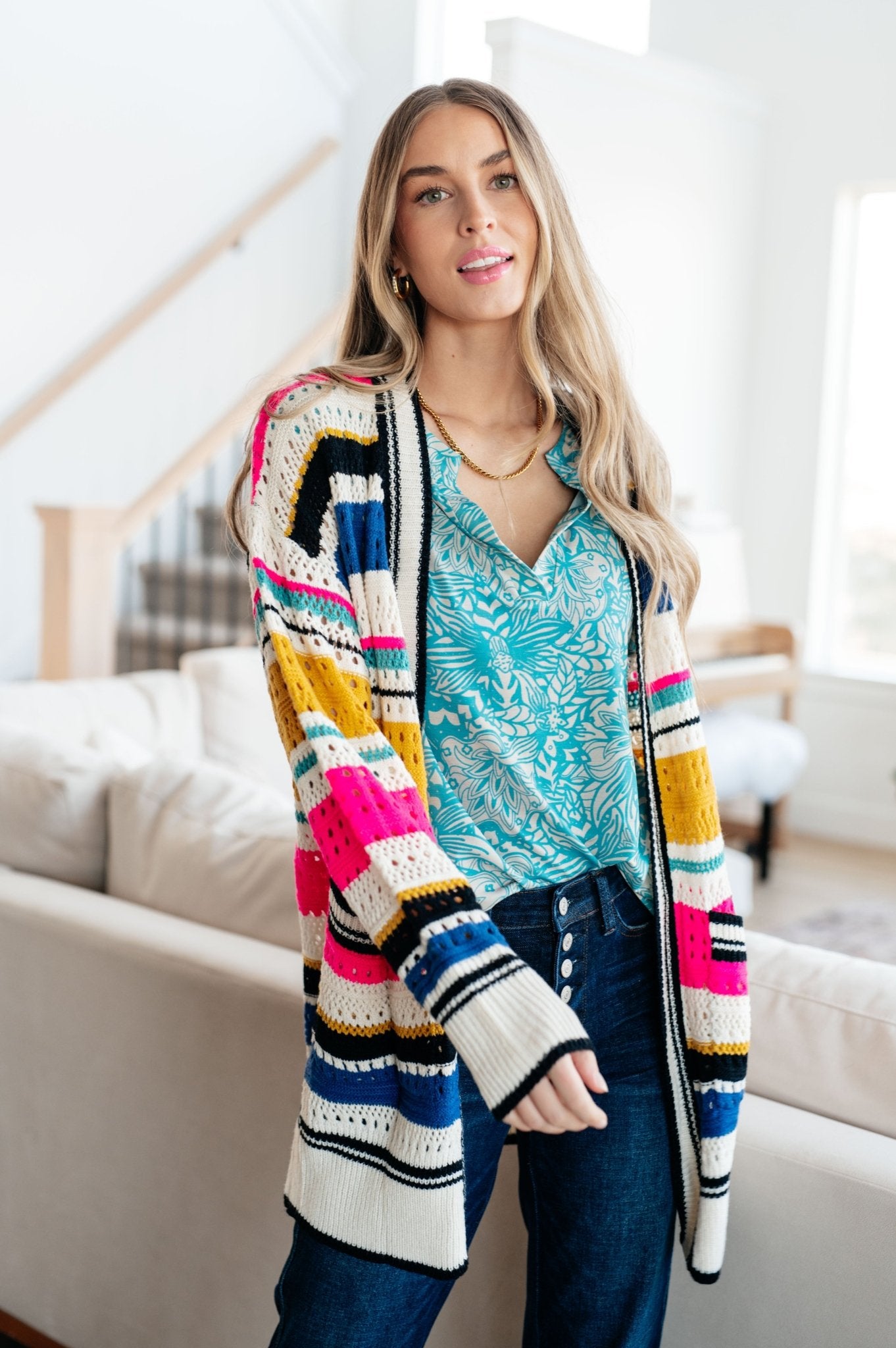 Felt Cute Striped Cardigan (Online Exclusive) - Uptown Boutique Ramona