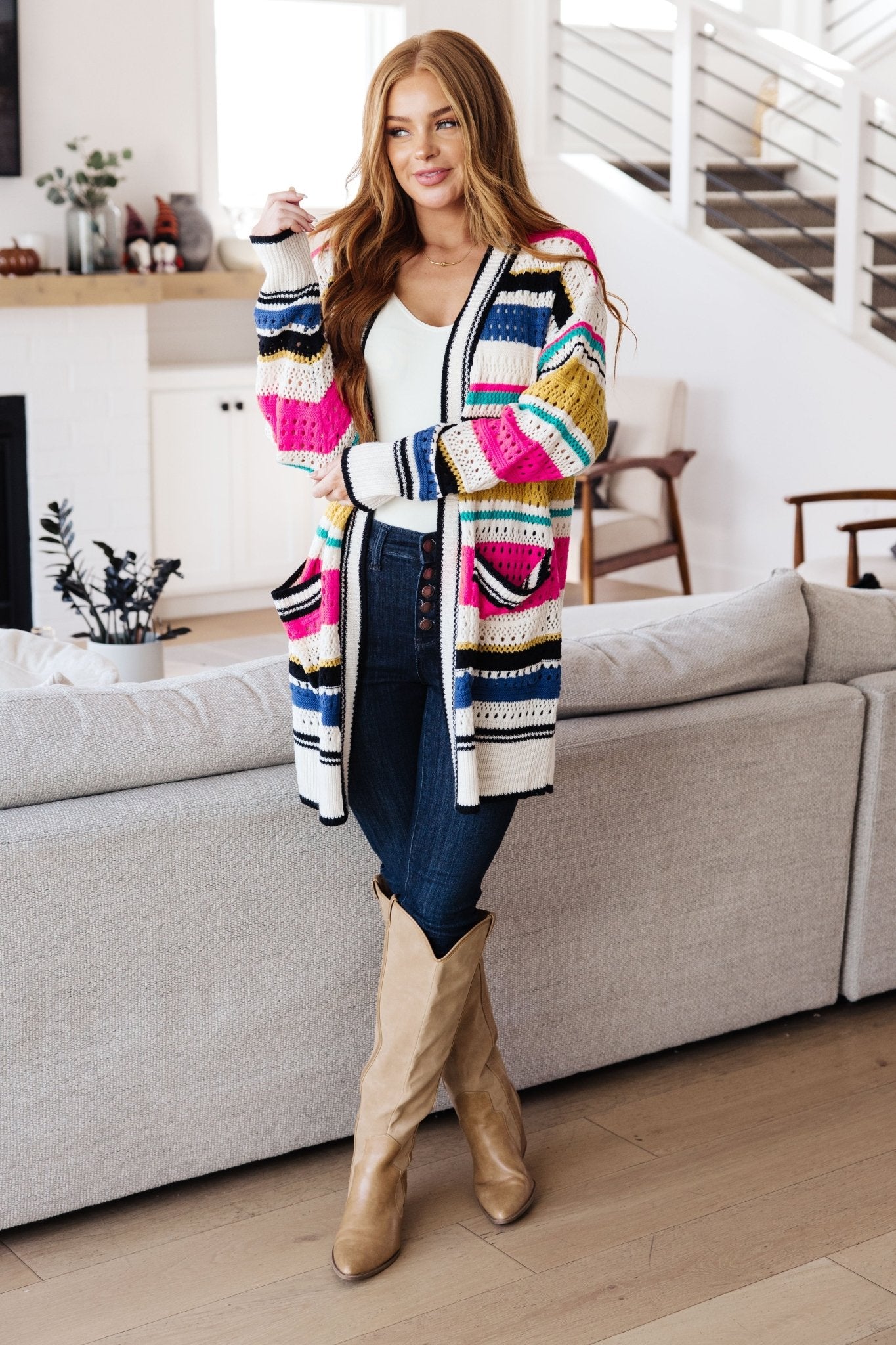 Felt Cute Striped Cardigan (Online Exclusive) - Uptown Boutique Ramona