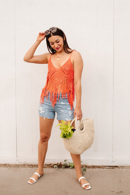 Festival Fringe Tank in Orange (Online Exclusive) - Uptown Boutique Ramona