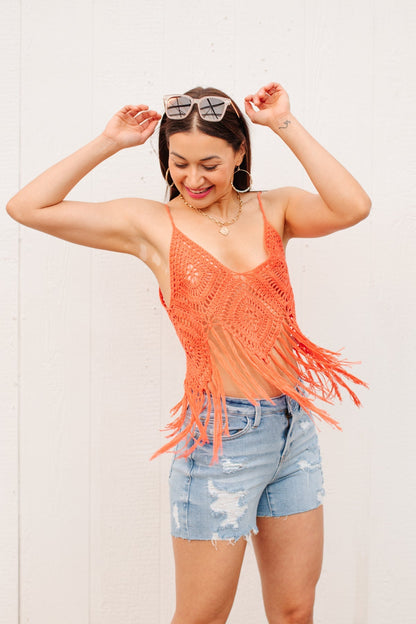 Festival Fringe Tank in Orange (Online Exclusive) - Uptown Boutique Ramona