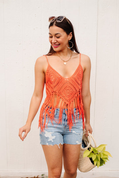 Festival Fringe Tank in Orange (Online Exclusive) - Uptown Boutique Ramona