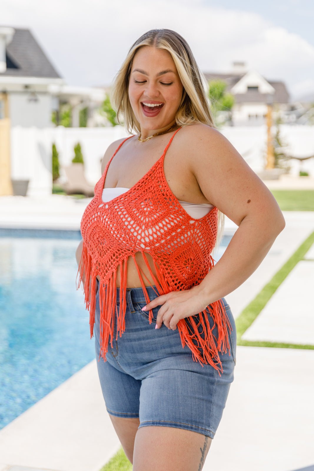 Festival Fringe Tank in Orange (Online Exclusive) - Uptown Boutique Ramona