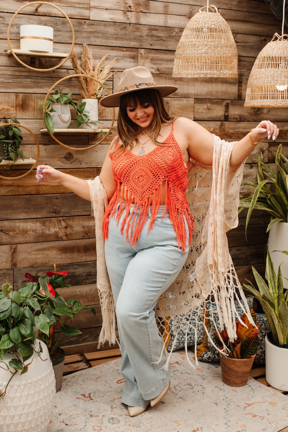 Festival Fringe Tank in Orange (Online Exclusive) - Uptown Boutique Ramona