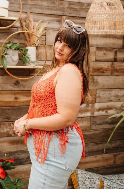 Festival Fringe Tank in Orange (Online Exclusive) - Uptown Boutique Ramona