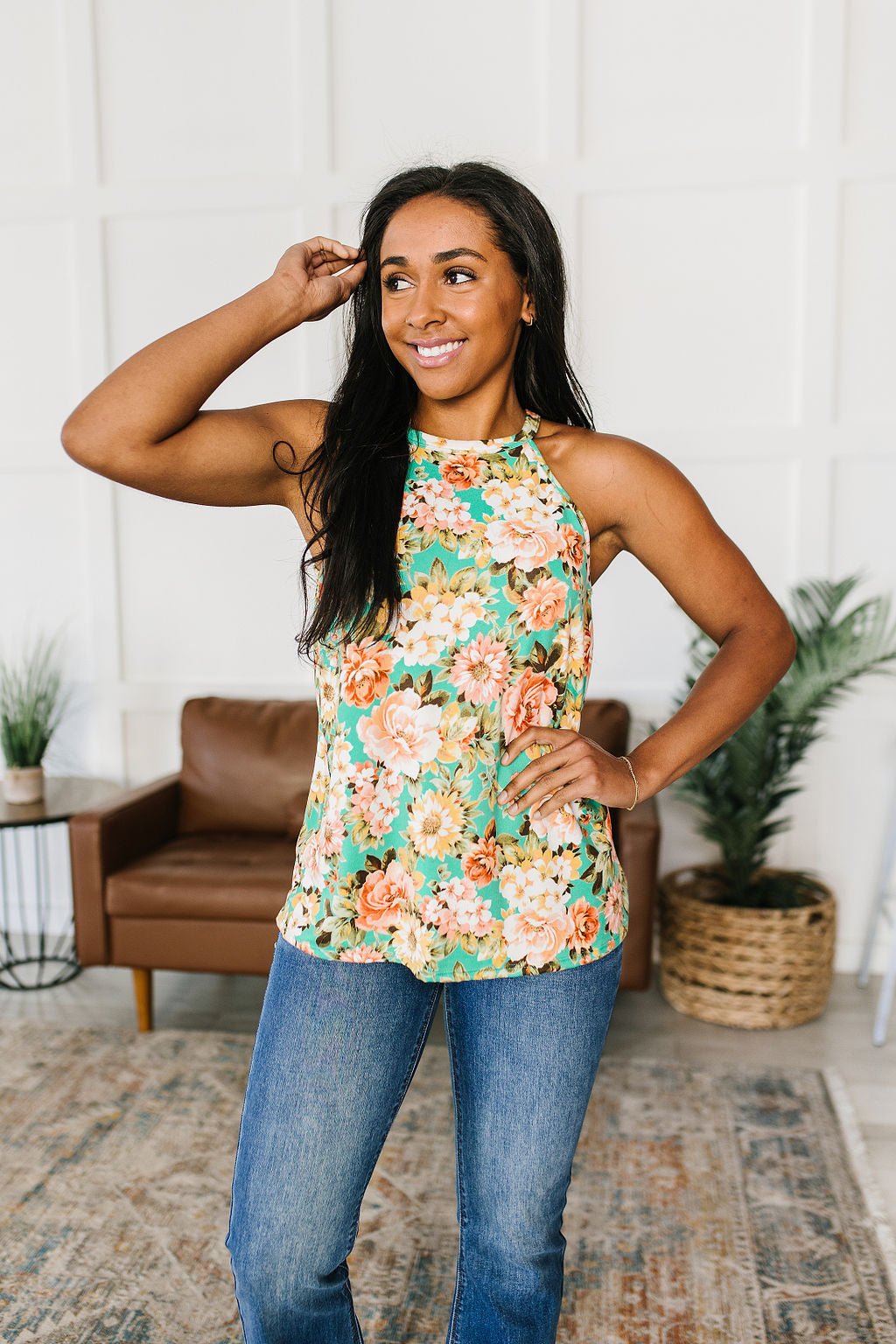 Fiddle Dee Dee Floral Halter Top (Online Exclusive) - Uptown Boutique Ramona