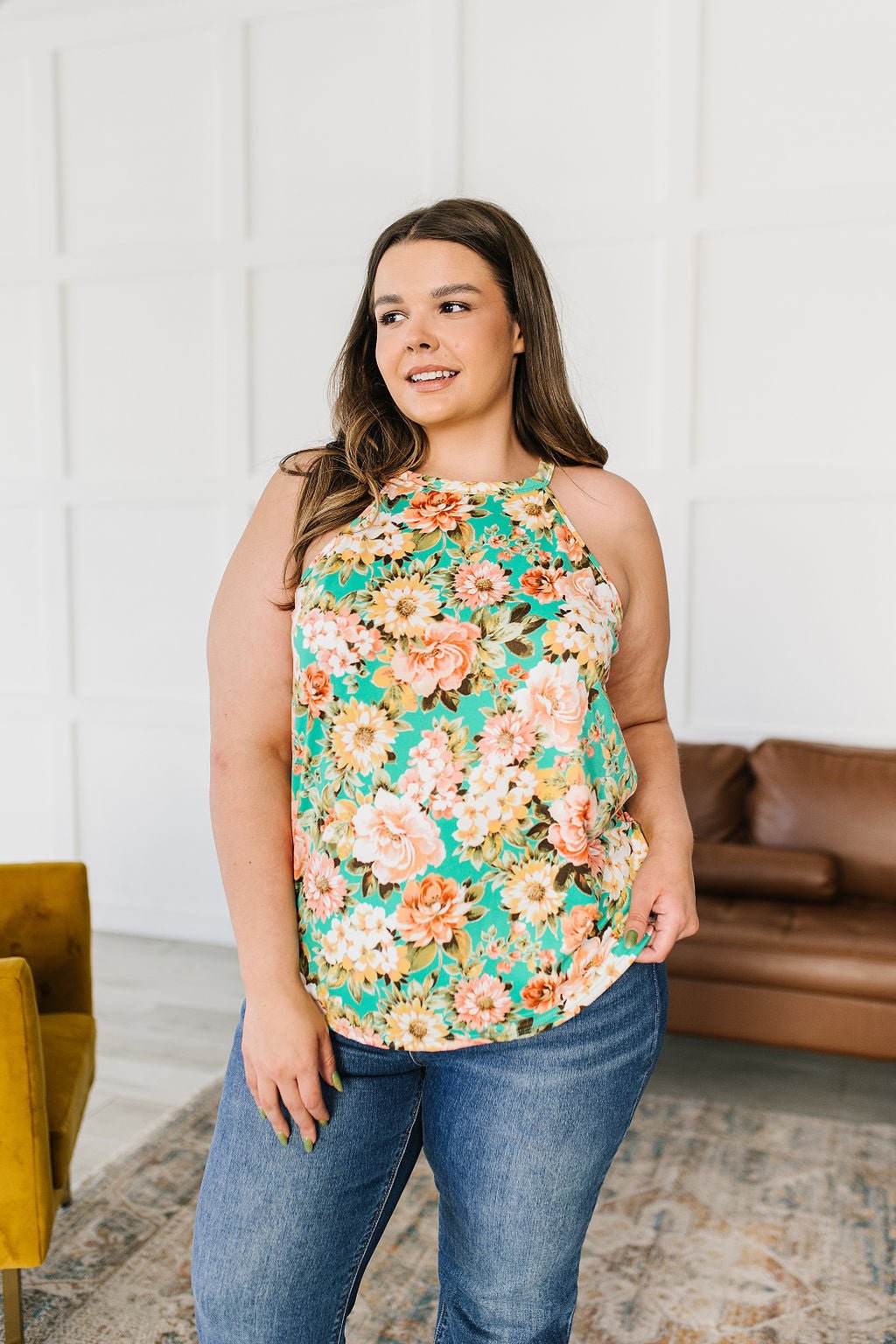 Fiddle Dee Dee Floral Halter Top (Online Exclusive) - Uptown Boutique Ramona