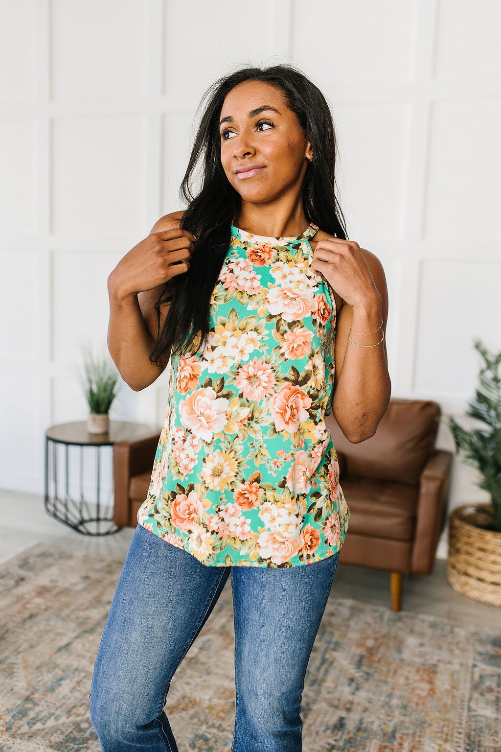 Fiddle Dee Dee Floral Halter Top (Online Exclusive) - Uptown Boutique Ramona