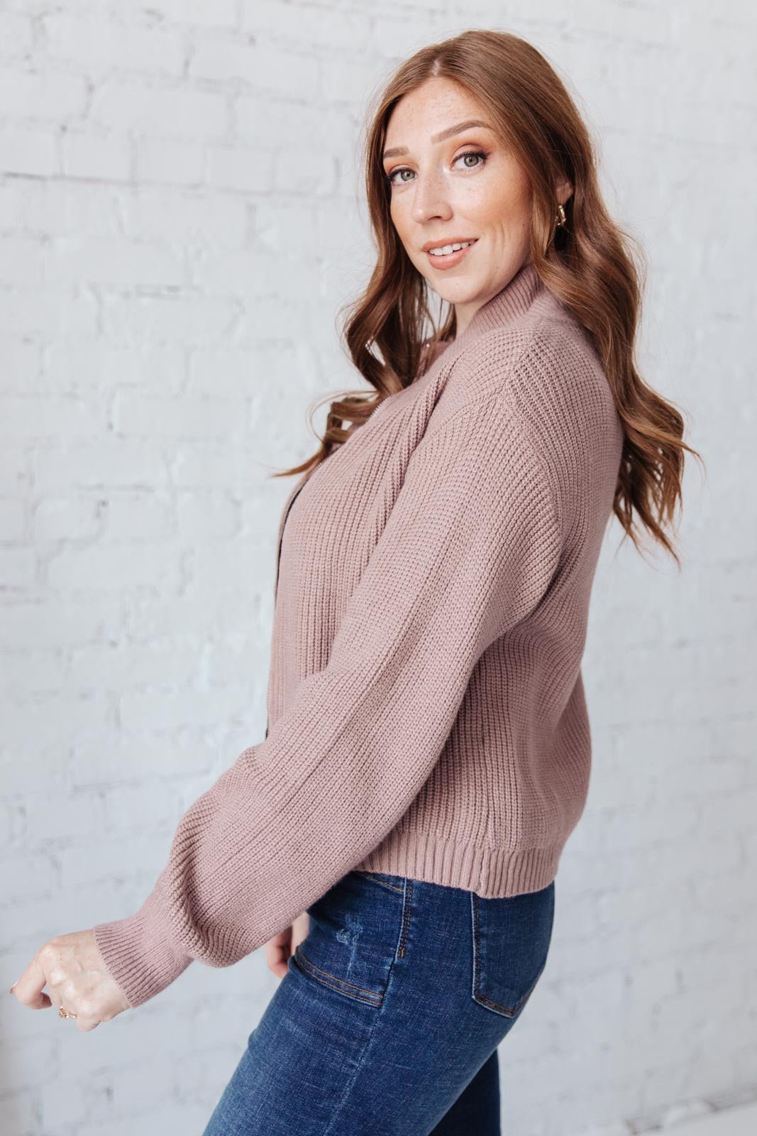 Fireside Zip Up Jacket in Taupe (Online Exclusive) - Uptown Boutique Ramona