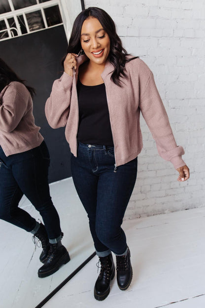 Fireside Zip Up Jacket in Taupe (Online Exclusive) - Uptown Boutique Ramona