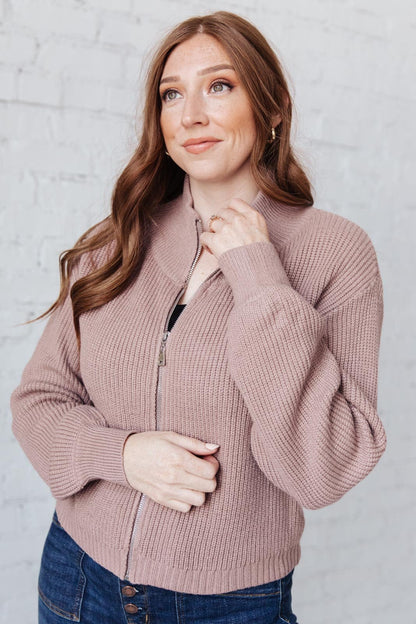 Fireside Zip Up Jacket in Taupe (Online Exclusive) - Uptown Boutique Ramona