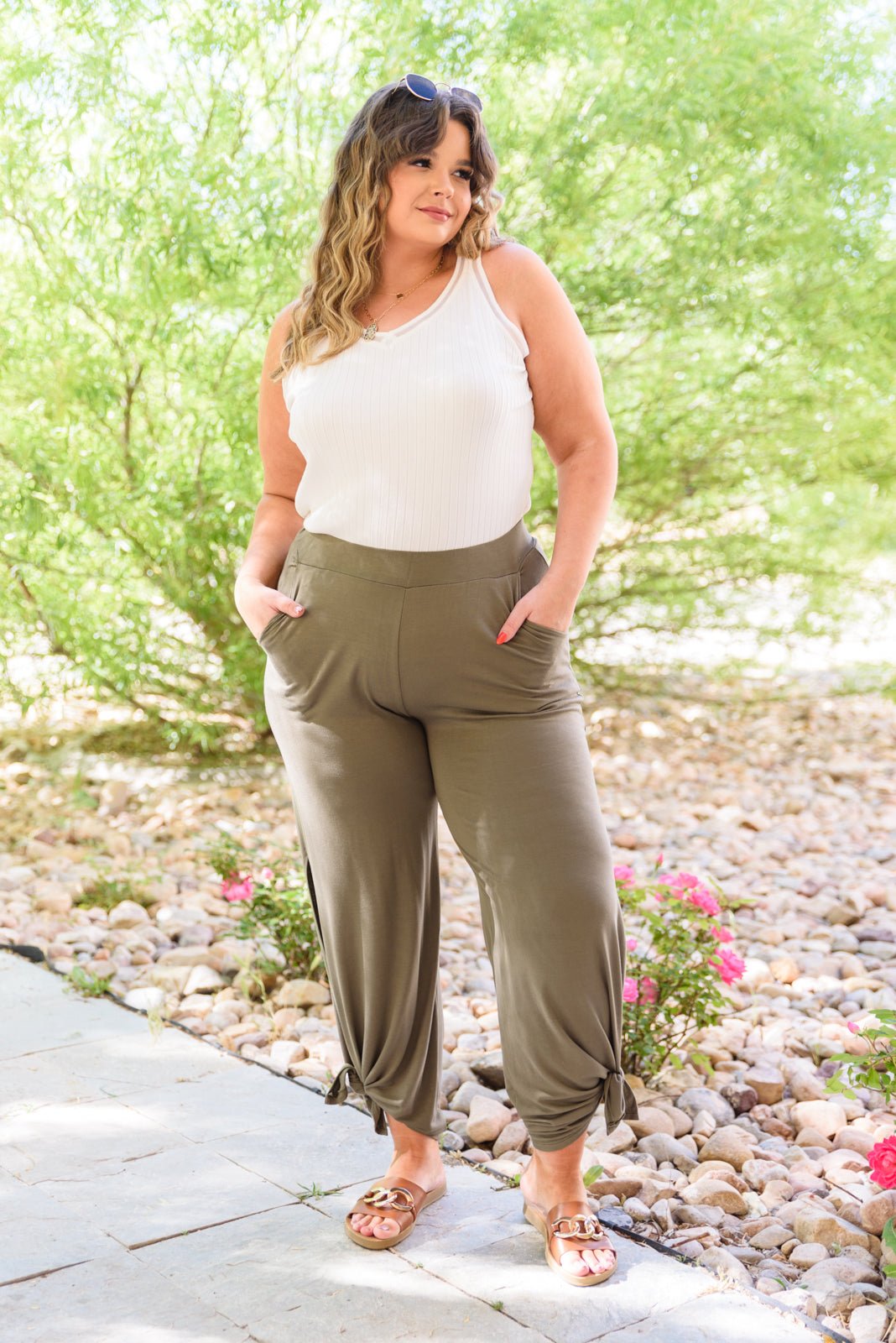 First Class Pants In Olive (Online Exclusive) - Uptown Boutique Ramona