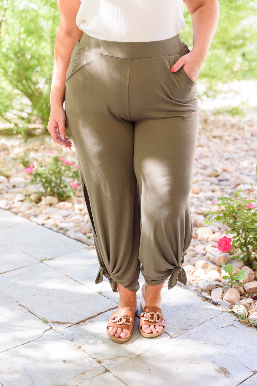 First Class Pants In Olive (Online Exclusive) - Uptown Boutique Ramona