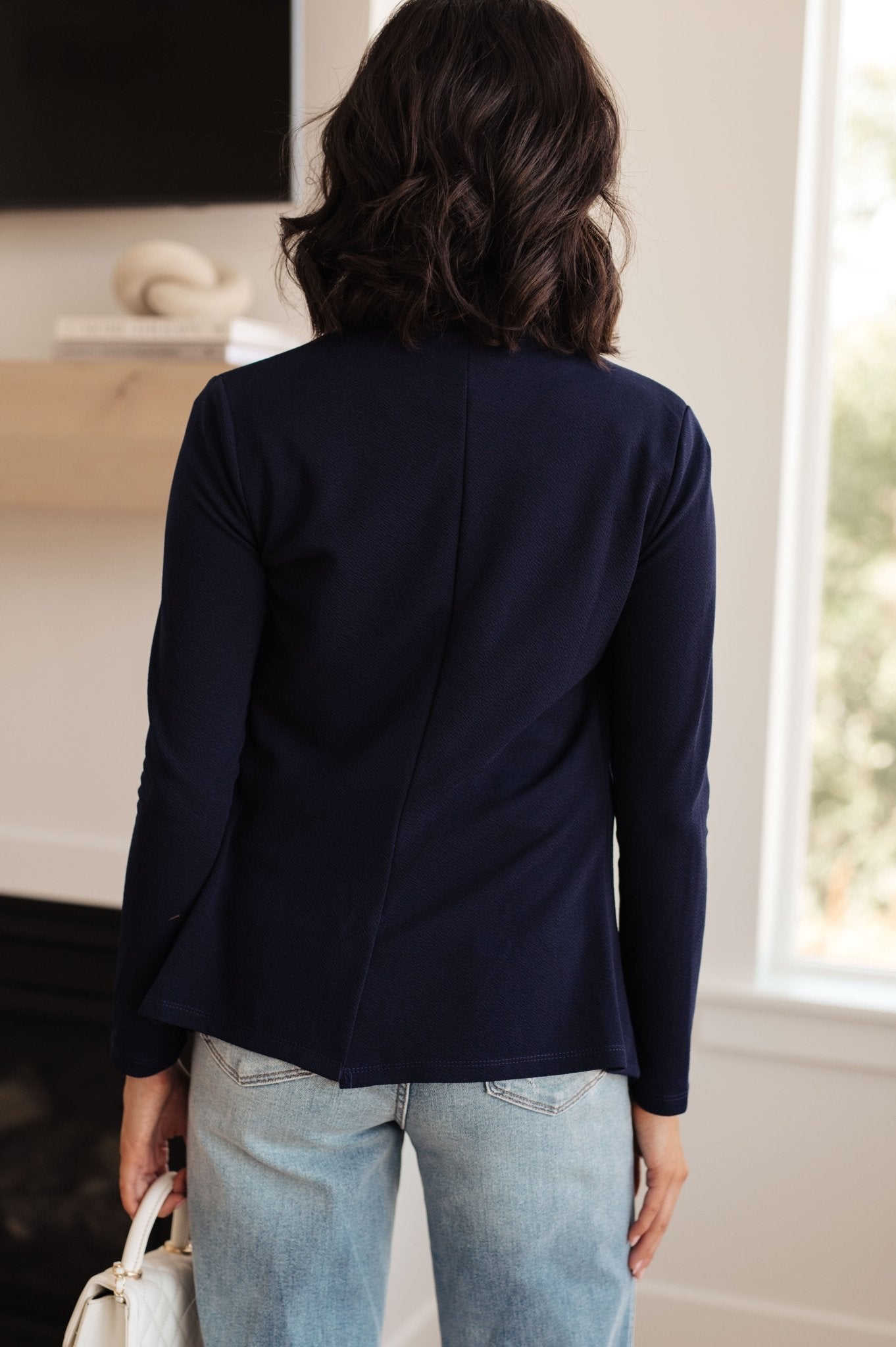 Fitted Blazer in Navy (Online Exclusive) - Uptown Boutique Ramona