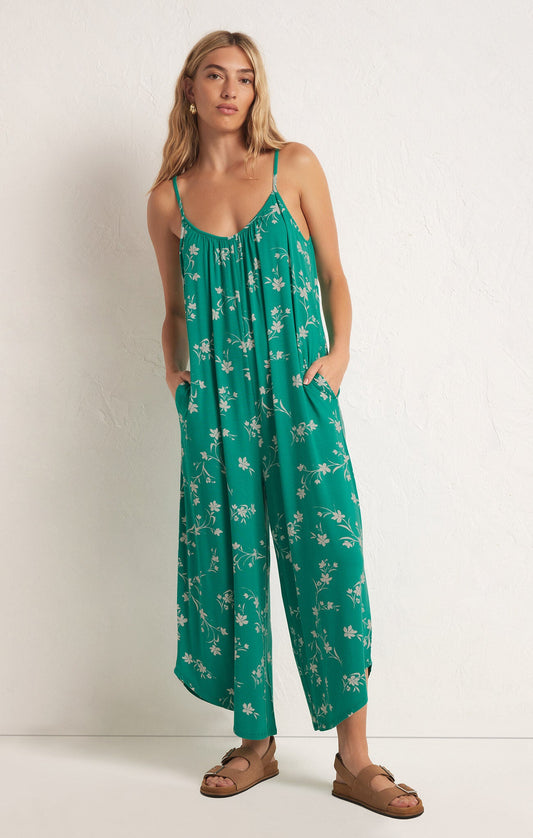 FLARED FLORAL JUMPSUIT - Uptown Boutique Ramona