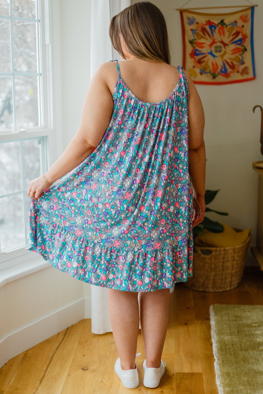 Floral Essence Tie Strap Dress (Online Exclusive) - Uptown Boutique Ramona