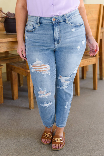 Florence High Waist Destroyed Boyfriend Jeans (Online Exclusive) - Uptown Boutique Ramona