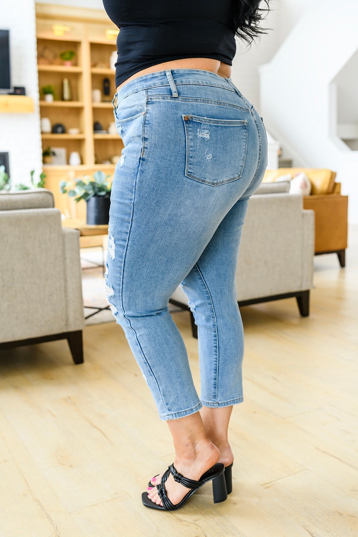 Florence High Waist Destroyed Boyfriend Jeans (Online Exclusive) - Uptown Boutique Ramona