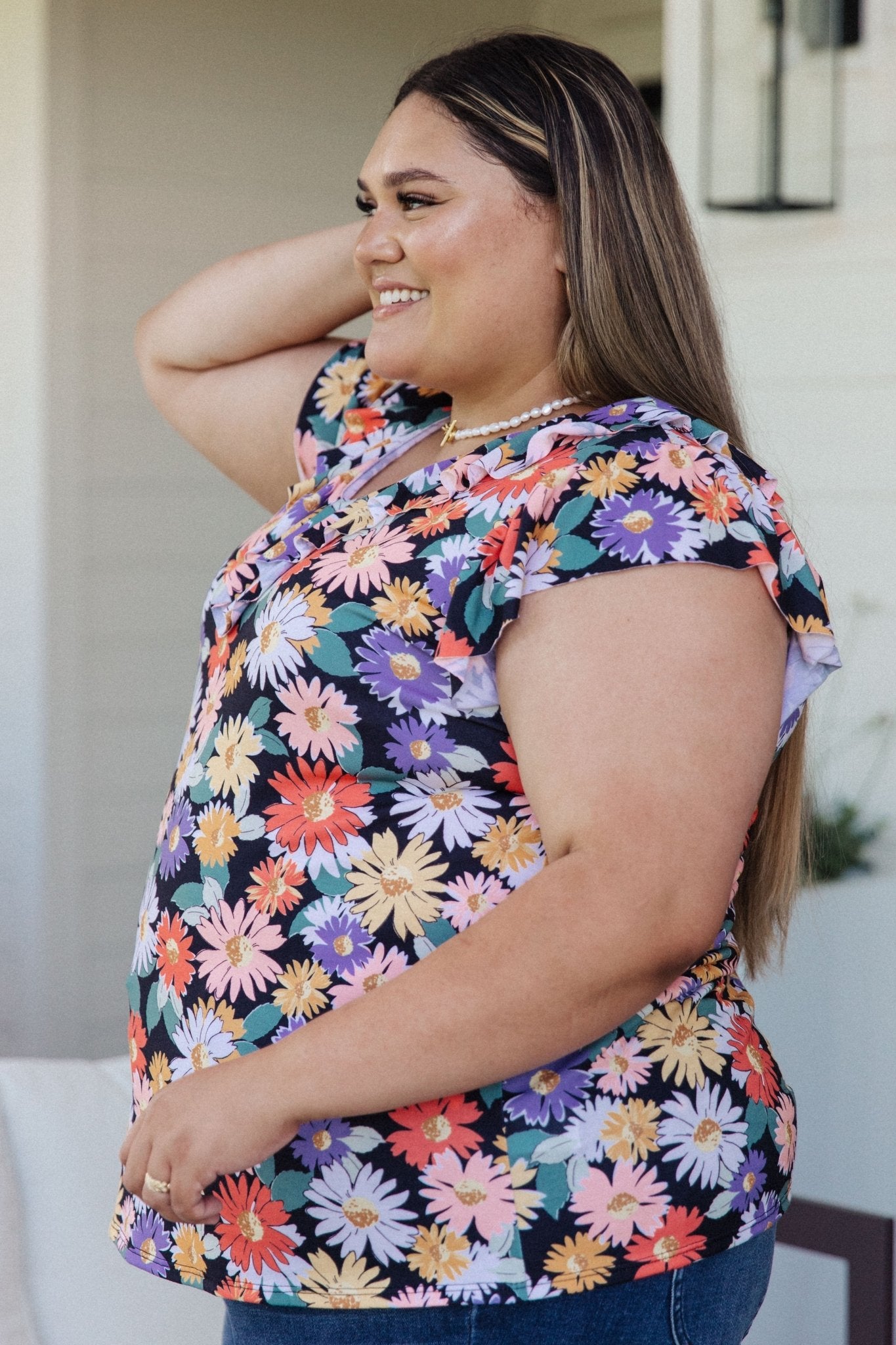 Flower Power Floral Top - Uptown Boutique Ramona