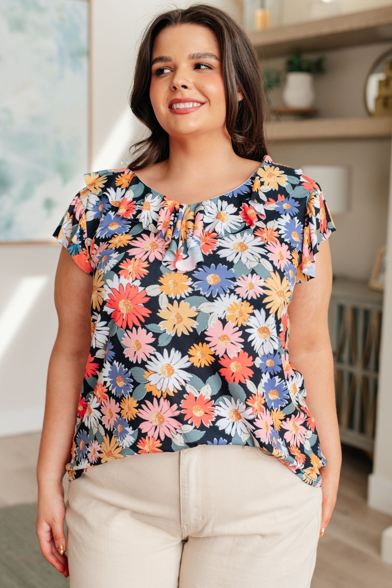 Flower Power Floral Top - Uptown Boutique Ramona