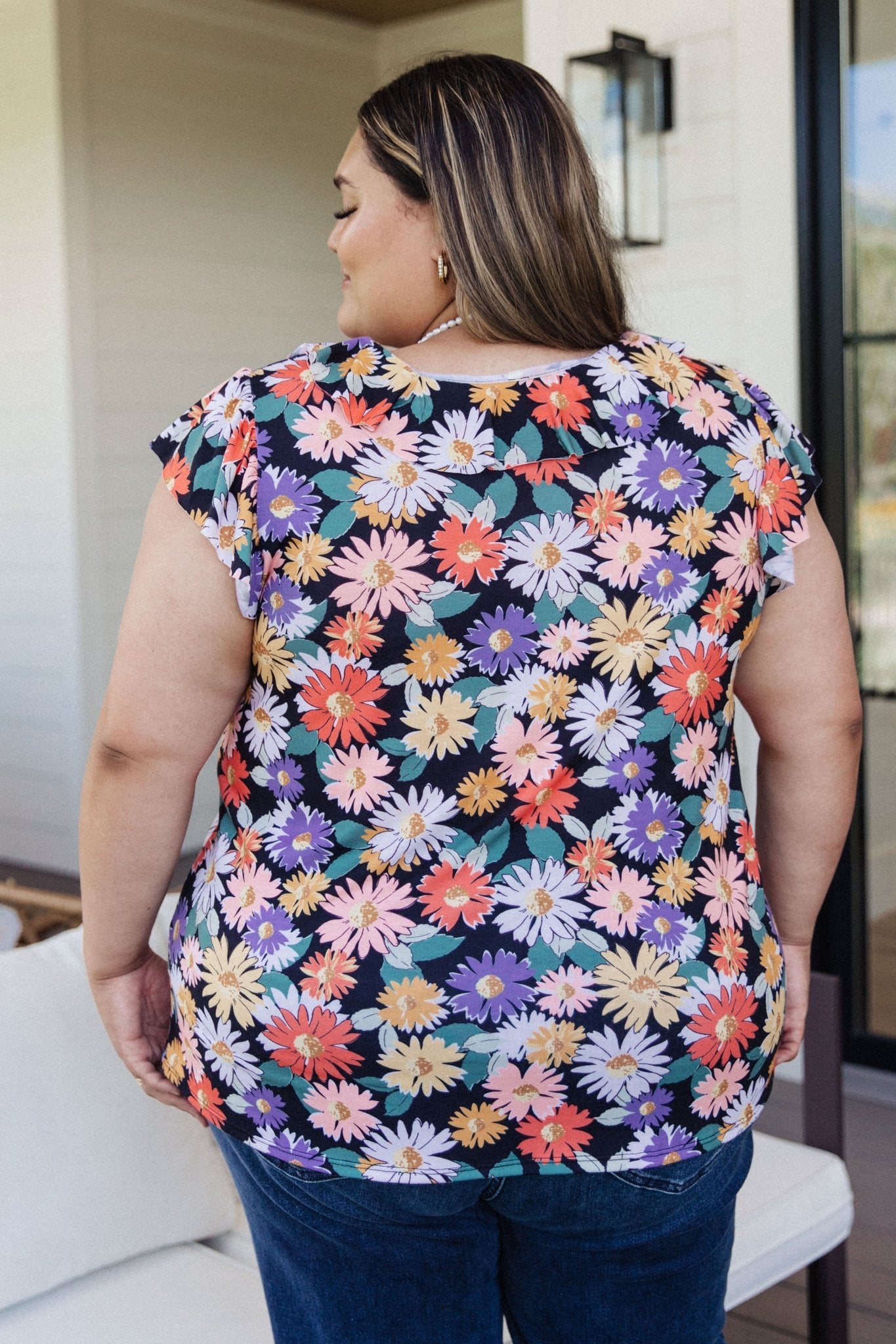 Flower Power Floral Top - Uptown Boutique Ramona