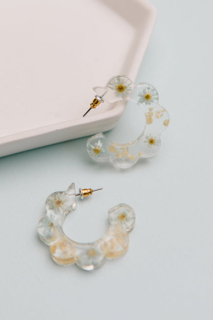 Flower Scalloped Earrings (Online Exclusive) - Uptown Boutique Ramona