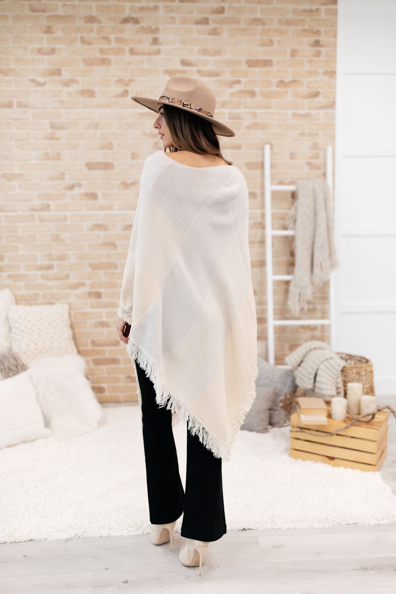 Forever Loved Poncho in Grey (Online Exclusive) - Uptown Boutique Ramona