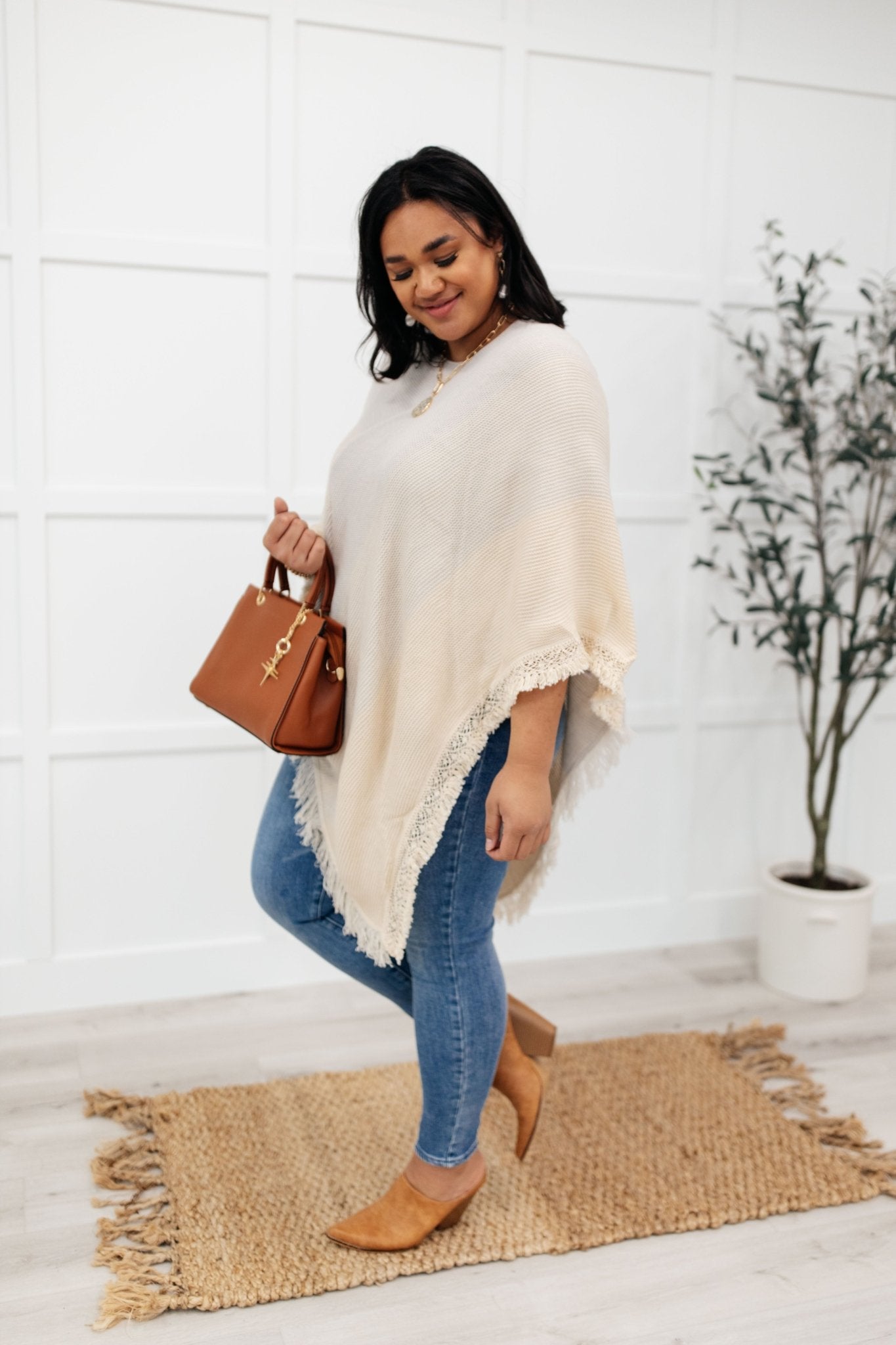 Forever Loved Poncho in Grey (Online Exclusive) - Uptown Boutique Ramona