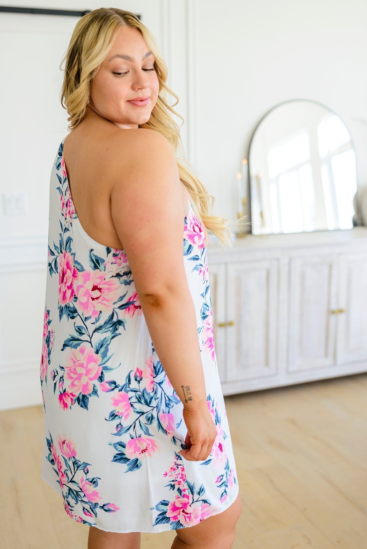 Forever Smitten Floral One Shoulder Dress (Online Exclusive) - Uptown Boutique Ramona