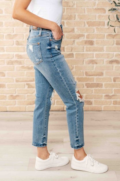 Frankie High Waist Distressed Boyfriend Jeans (Online Exclusive) - Uptown Boutique Ramona