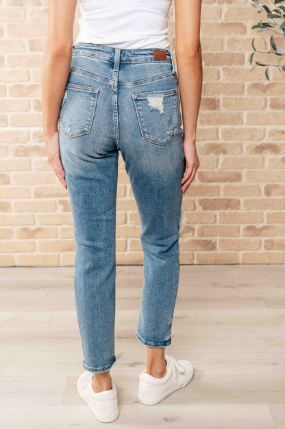 Frankie High Waist Distressed Boyfriend Jeans (Online Exclusive) - Uptown Boutique Ramona