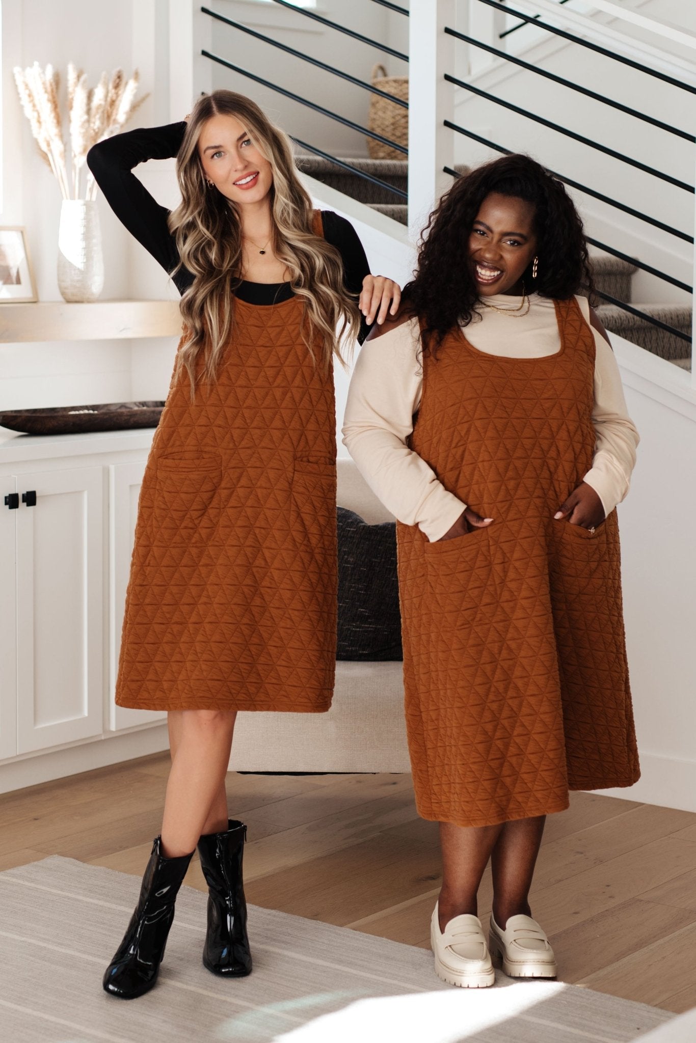 Free Falling Quilted Midi Dress (Online Exclusive) - Uptown Boutique Ramona