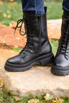 Fresh Feels Combat Boots In Black (Online Exclusive) - Uptown Boutique Ramona