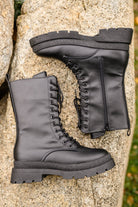 Fresh Feels Combat Boots In Black (Online Exclusive) - Uptown Boutique Ramona