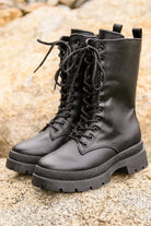 Fresh Feels Combat Boots In Black (Online Exclusive) - Uptown Boutique Ramona