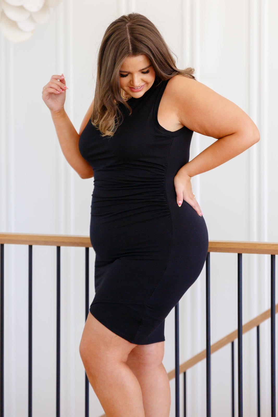 Fully Justified Ruched Wrap Dress (Online Exclusive) - Uptown Boutique Ramona