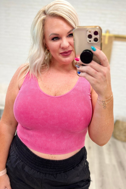 Fundamentals Ribbed Seamless Reversible Tank in Fuchsia (Online Exclusive) - Uptown Boutique Ramona