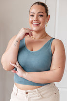 Fundamentals Ribbed Seamless Reversible Tank in Vintage Blue (Online Exclusive) - Uptown Boutique Ramona