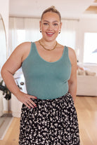 Fundamentals Ribbed Seamless Reversible Tank in Vintage Blue (Online Exclusive) - Uptown Boutique Ramona