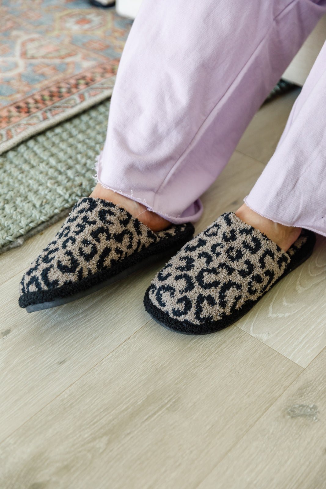 Fuzziest Feet Animal Print Slippers In Mocha (Online Exclusive) - Uptown Boutique Ramona