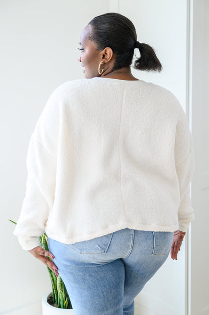 Fuzzy Cuddles Sweater in Off White (Online Exclusive) - Uptown Boutique Ramona