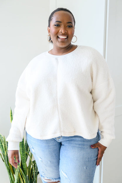 Fuzzy Cuddles Sweater in Off White (Online Exclusive) - Uptown Boutique Ramona