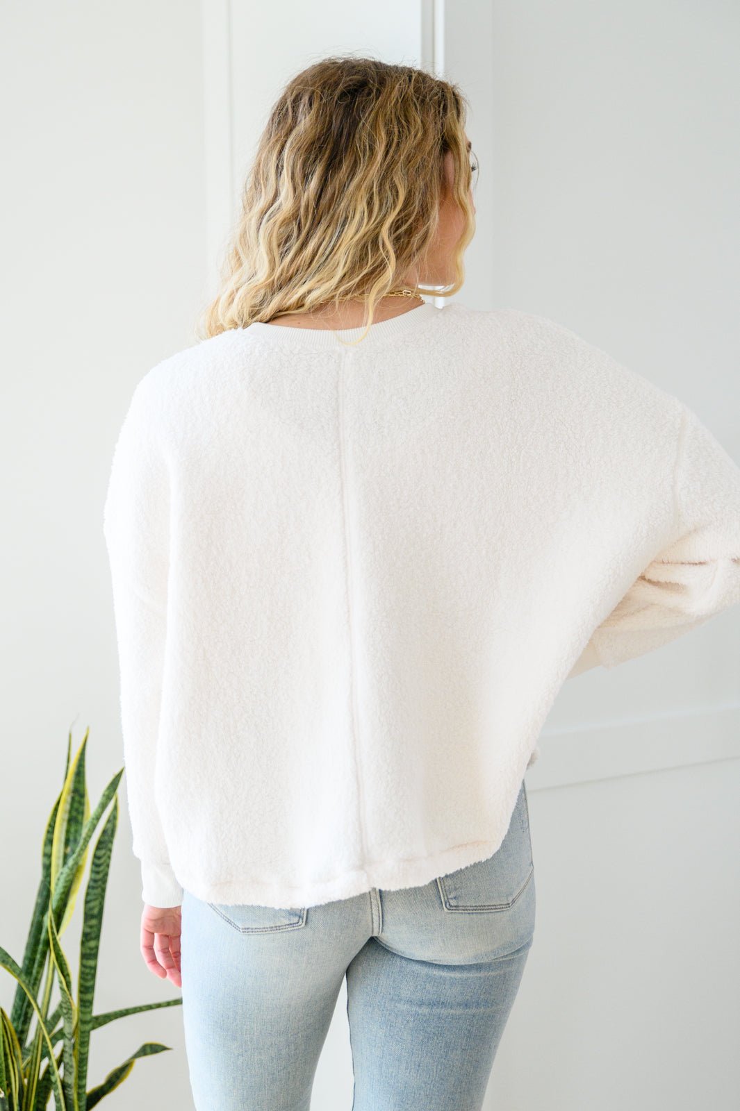 Fuzzy Cuddles Sweater in Off White (Online Exclusive) - Uptown Boutique Ramona