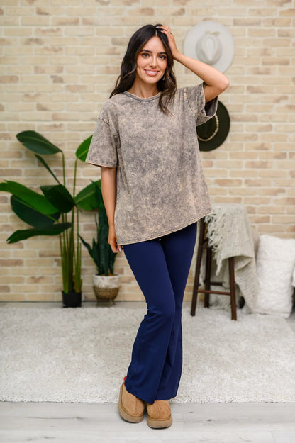 Get Ahead Washed Short Sleeve Top (Online Exclusive) - Uptown Boutique Ramona