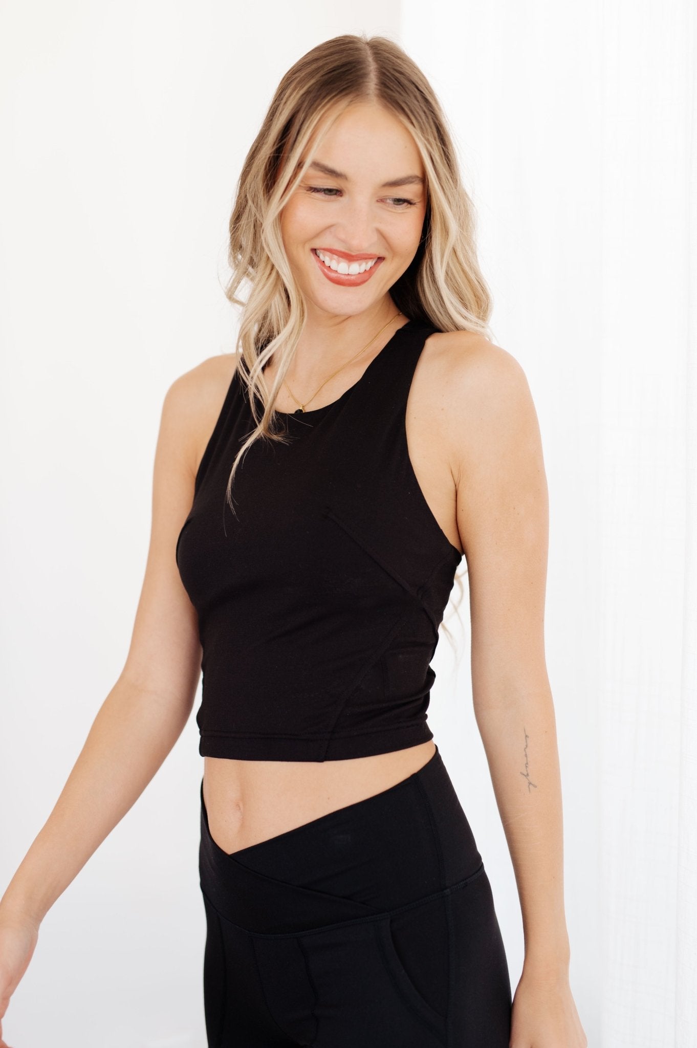 Get Moving Racer Back Crop Tank (Online Exclusive) - Uptown Boutique Ramona