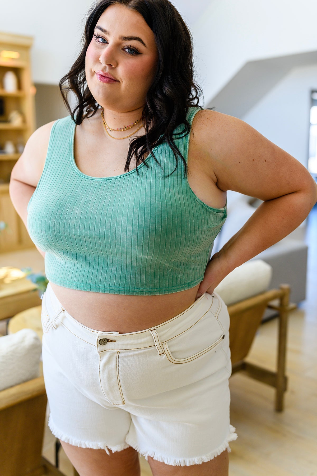 Get On My Level Cropped Cami in Mint (Online Exclusive) - Uptown Boutique Ramona